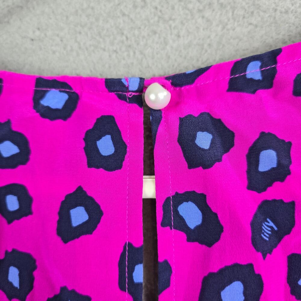 Lilly Pulitzer Silk Peplum Blouse Women's Small Pink Cheetah Leopard Barbie NWOT - Picture 10 of 11